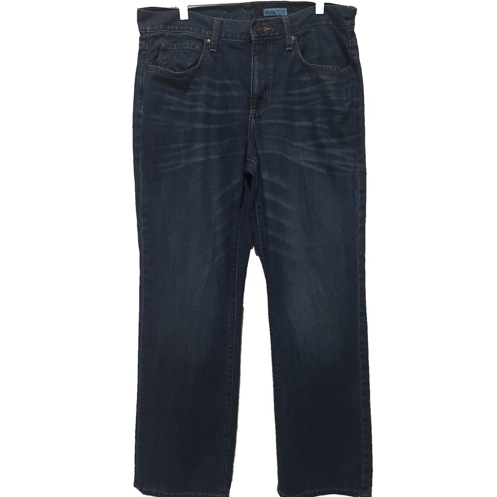 Mens Jeans APT.9 34x31 Blue Cotton Denim Straight Leg Faded Streetwear Workwear